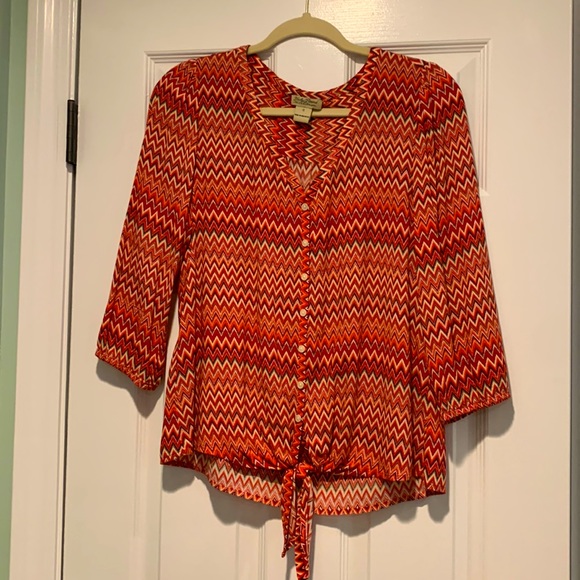 Lucky Brand red chevron blouse, size small - Picture 1 of 1